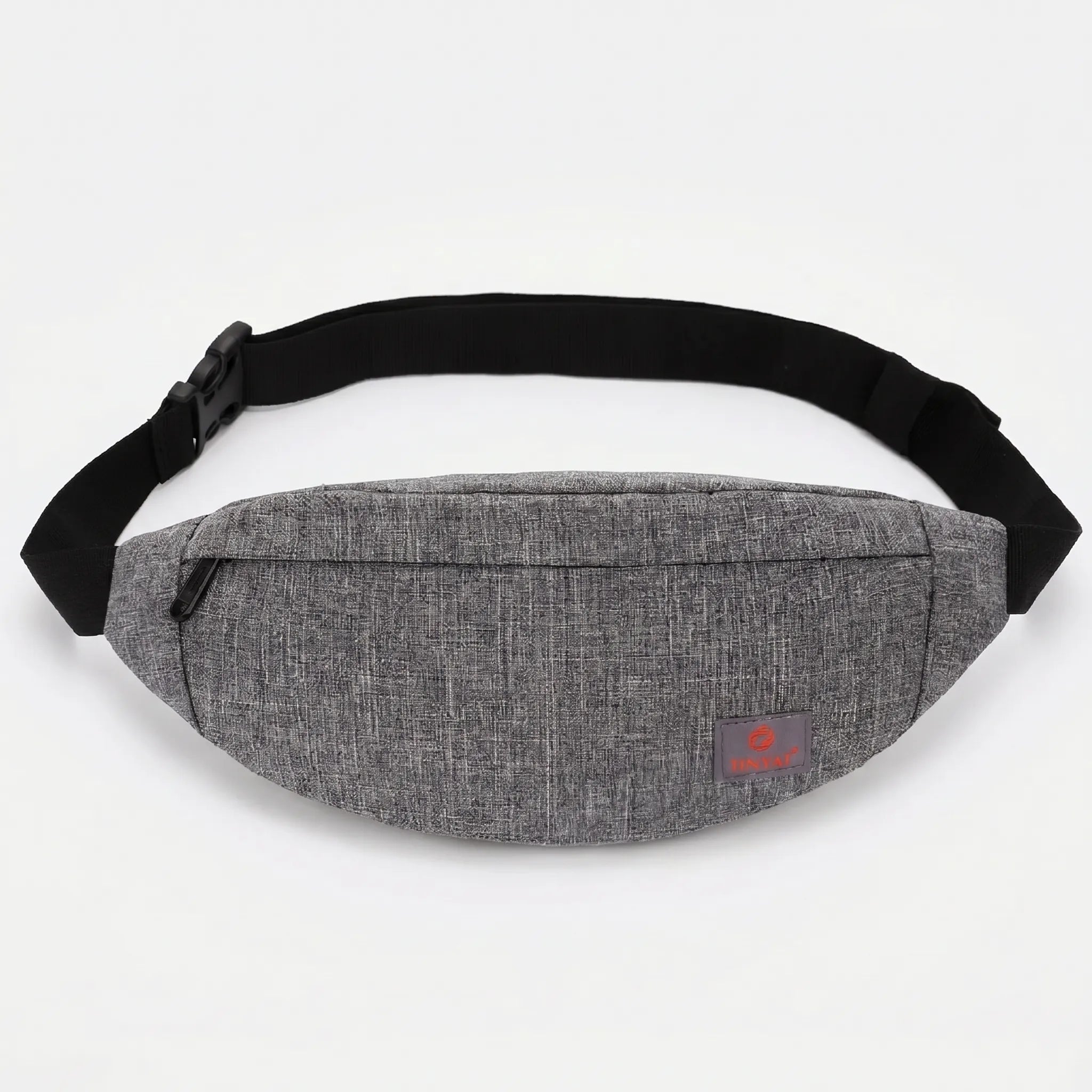 Gekrümmte Bauchtasche mit dualem Reißverschluss und verstellbarem Riemen