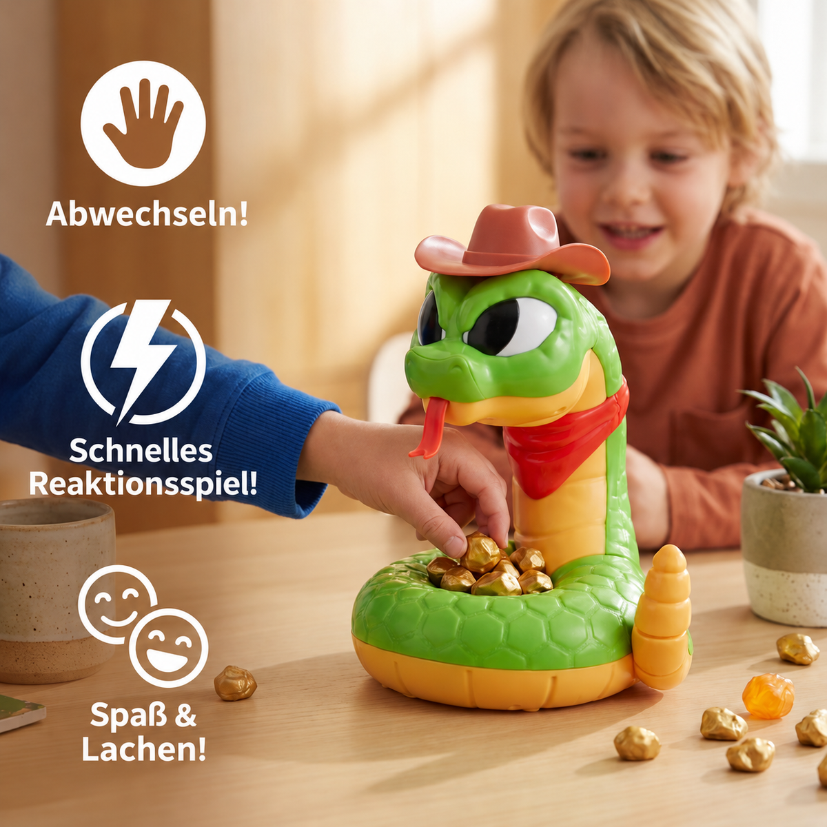 Nordspur | Interaktives Klapperschlangen-Spielzeug – Spannendes Reaktionsspiel für Kinder