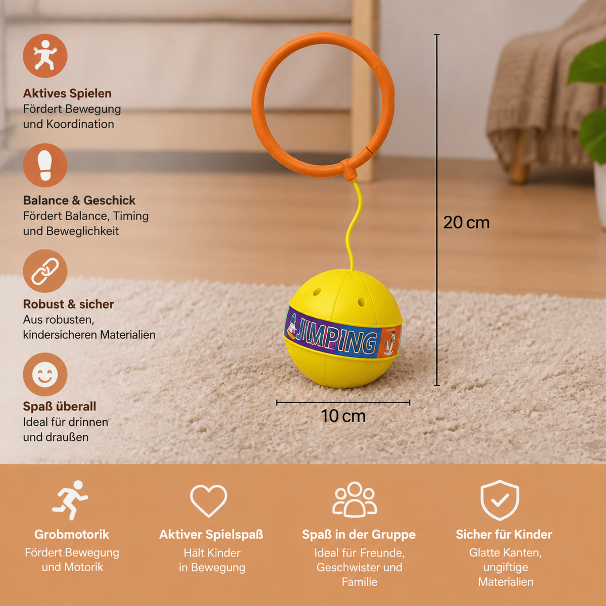 Nordspur | Interaktives Sprungball-Knöchelspielzeug für Kinder