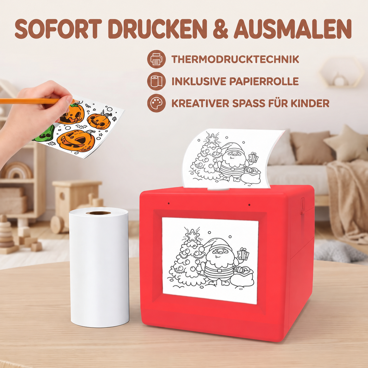 Nordspur | KI-Sprachgesteuerter Mini-Stickerdrucker