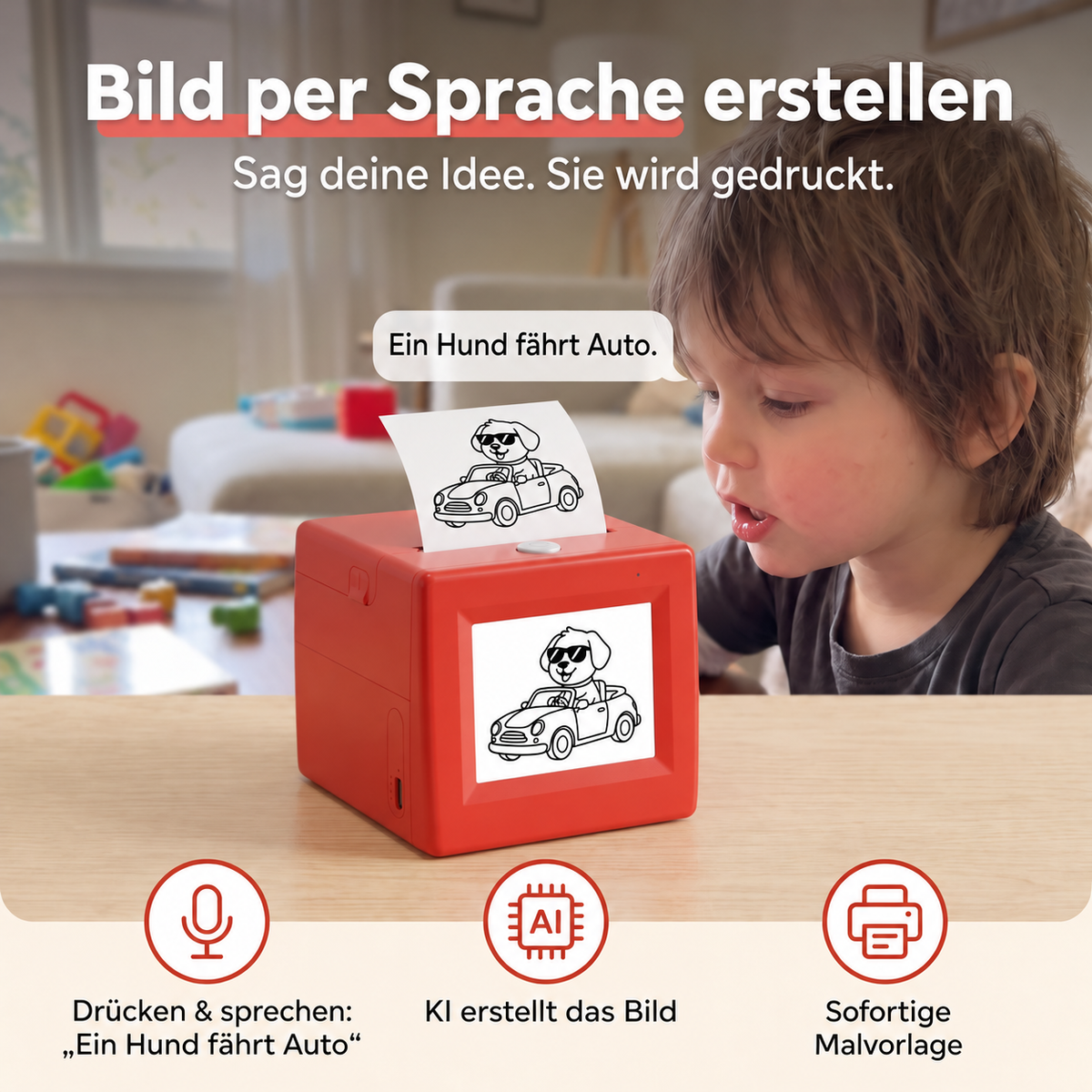 Nordspur | KI-Sprachgesteuerter Mini-Stickerdrucker