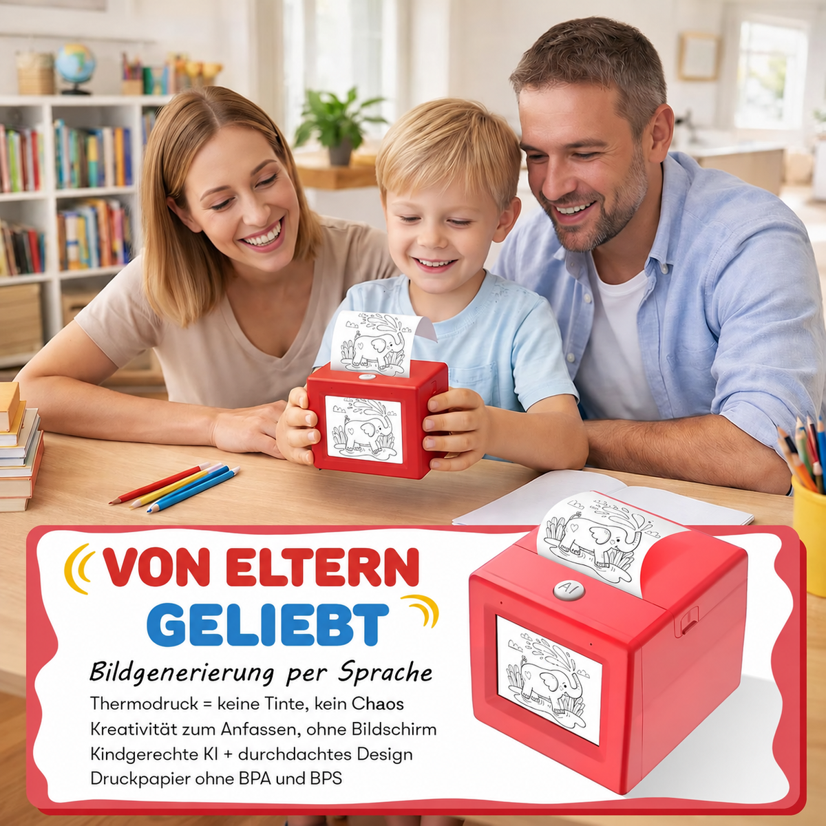 Nordspur | KI-Sprachgesteuerter Mini-Stickerdrucker