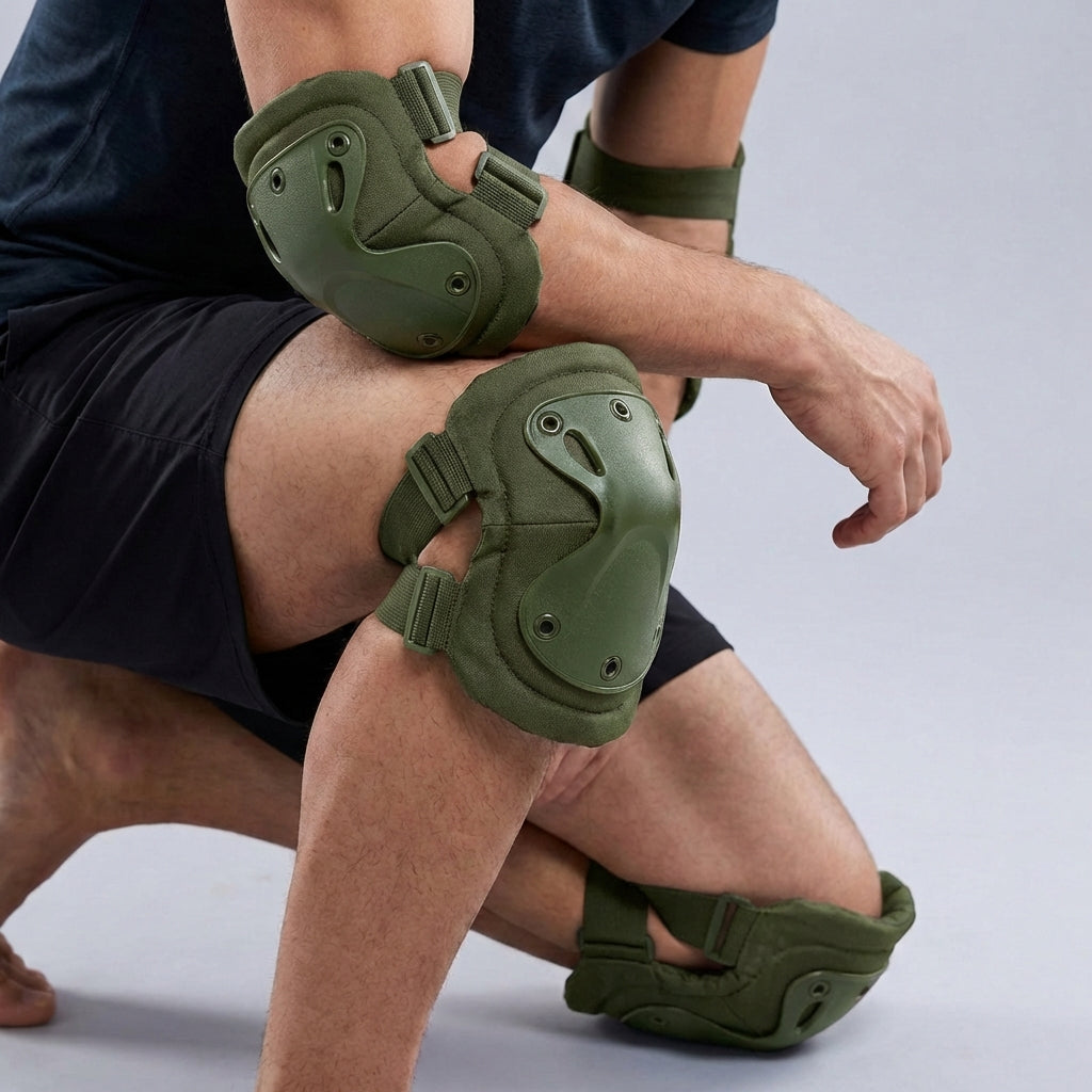 Knie- und Ellbogenschützer Set Hartschale gepolstert verstellbar für Outdoor Sport