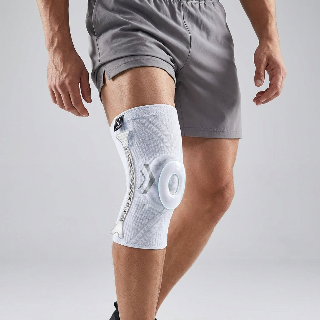 Kniebandage Sport Kompression Silikonring Federelemente