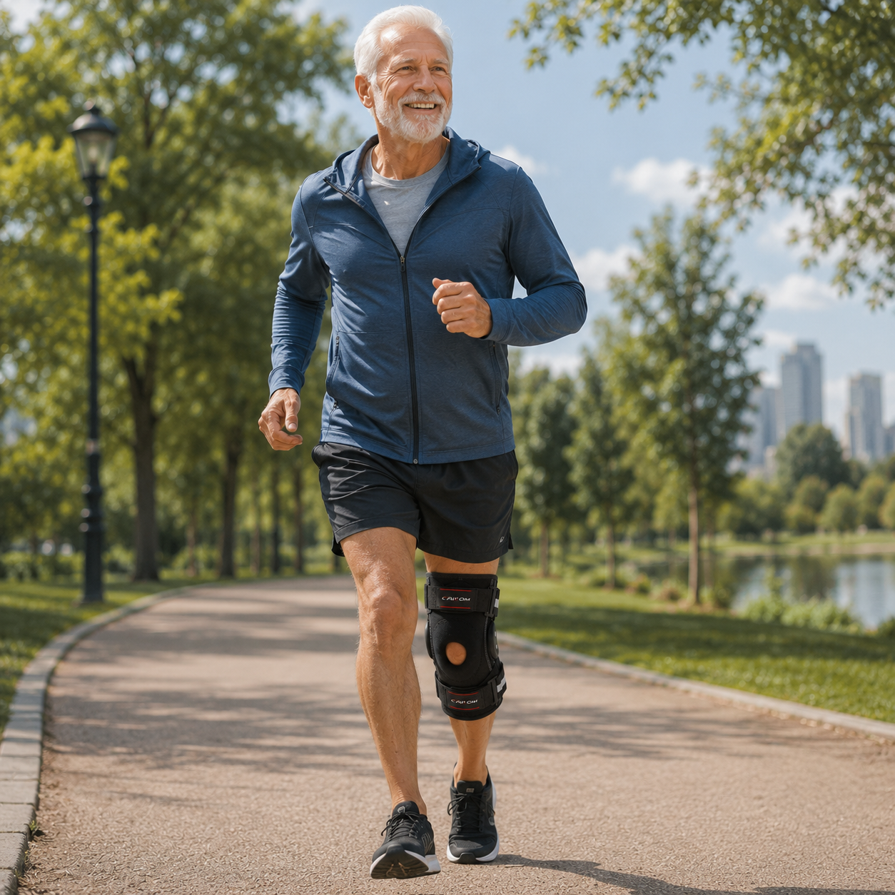 Nordspur | Knevoxa Kniebandage mit Gelenken | Seitliche Stabilisatoren für Sport