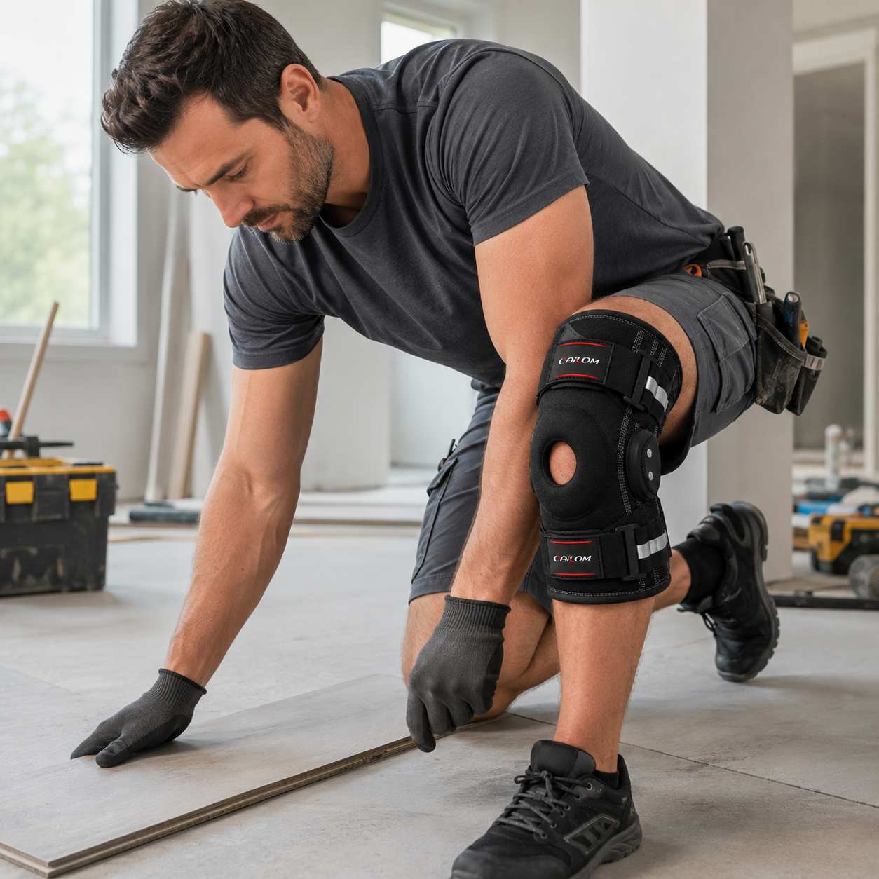 Nordspur | Knevoxa Kniebandage mit Gelenken | Seitliche Stabilisatoren für die Arbeit