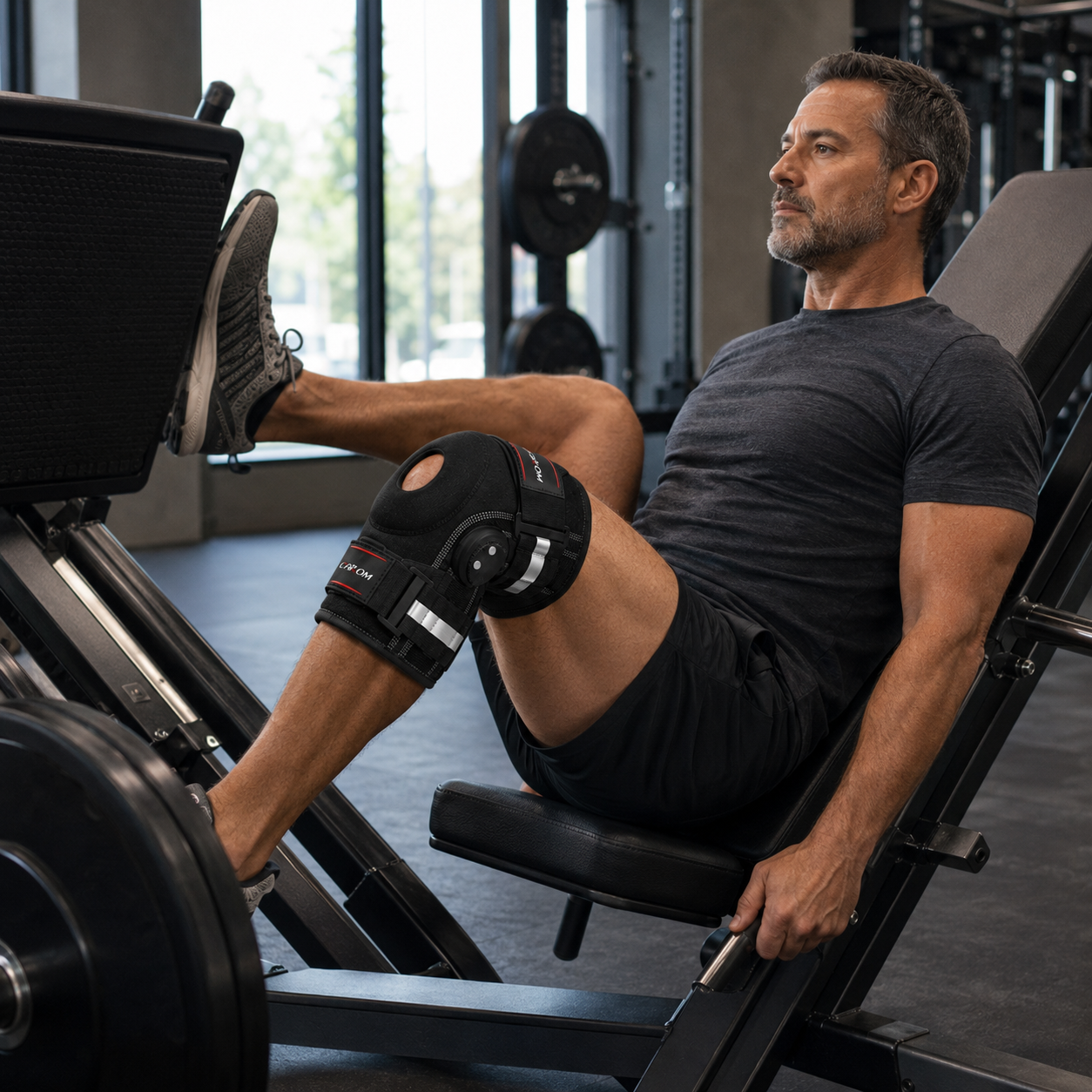 Nordspur | Knevoxa Kniebandage mit Gelenken | Seitliche Stabilisatoren fürs Training