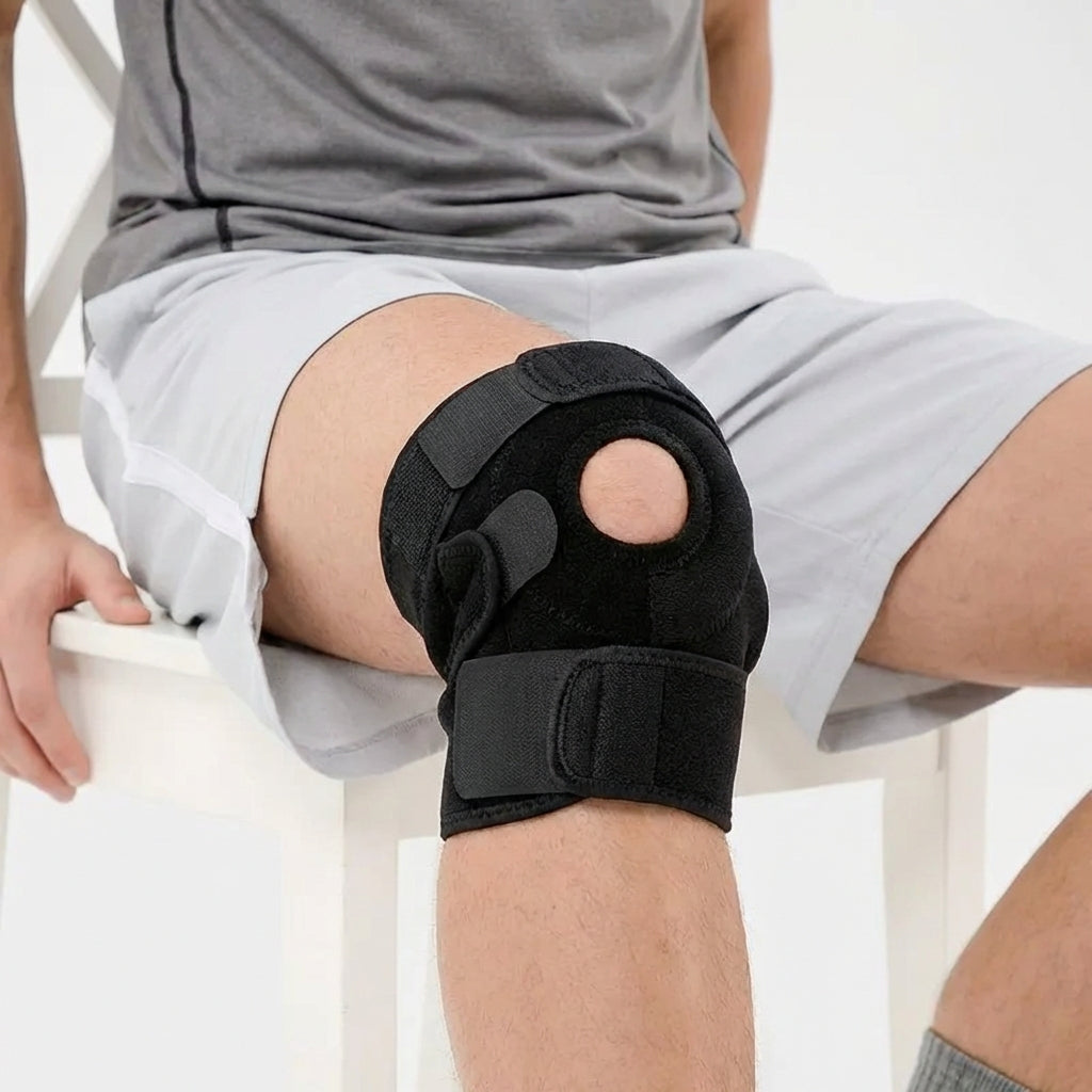 Verstellbare Patella-Kniebandage mit offenem Design für Sport und Alltag