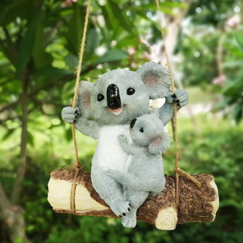 Schwingende Koala-Hängefigur Gartendekoration aus Harz