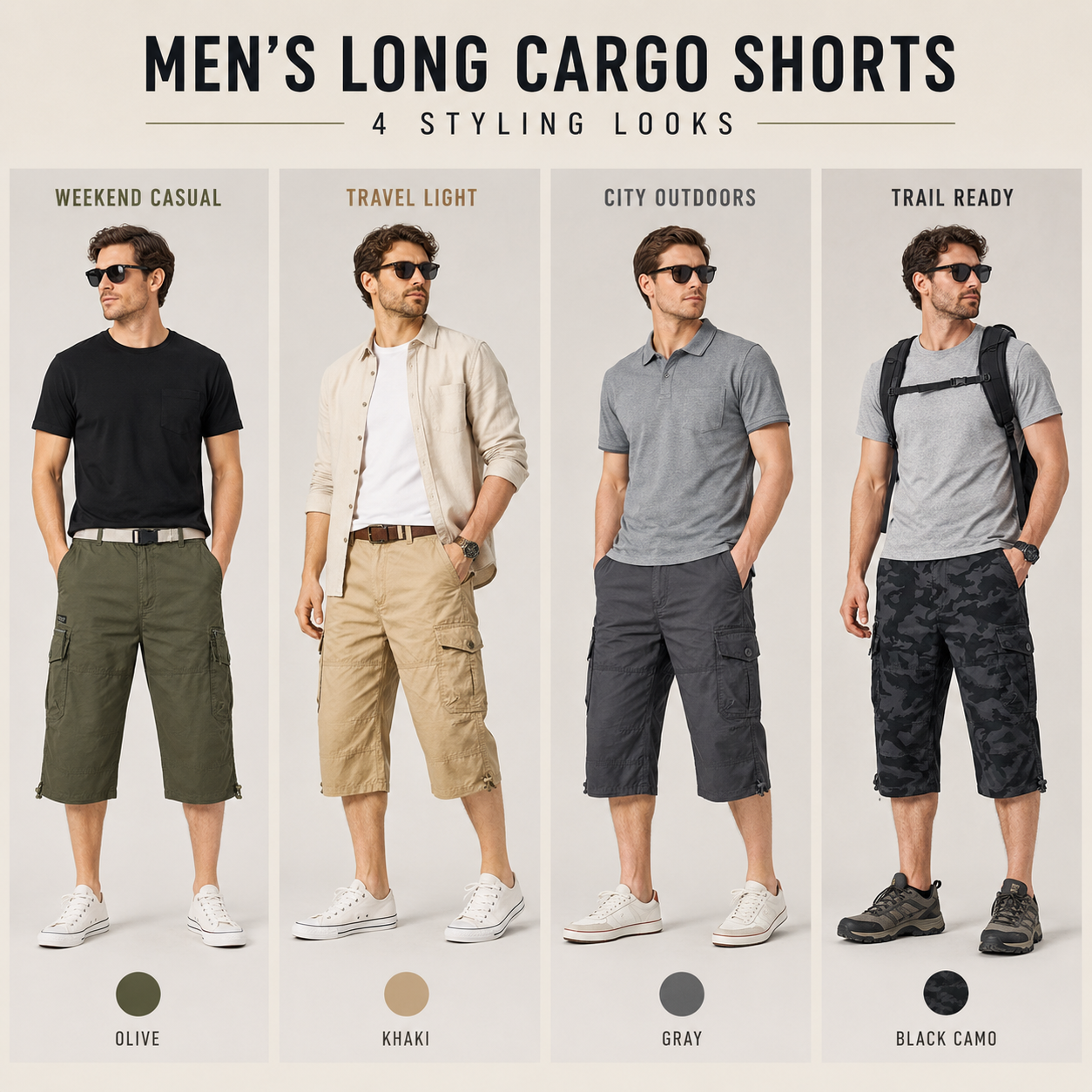 Nordspur | Kortivar Lange Cargo-Shorts