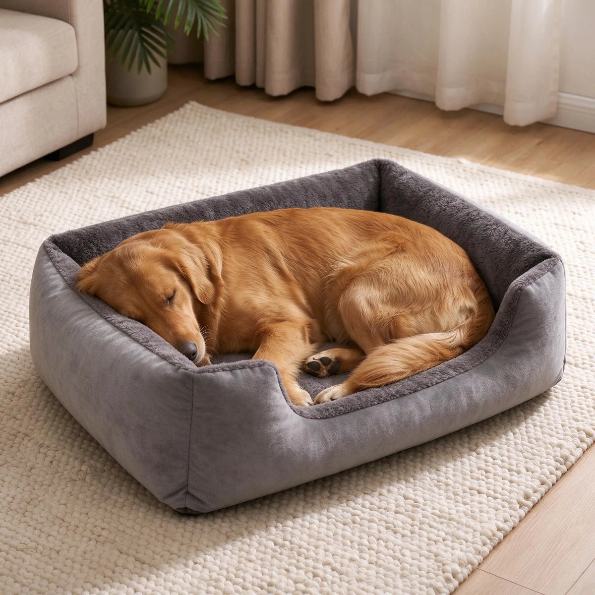 Nordspur | Kuschelvo Eckiges Hundebett Mit Hohem Rand