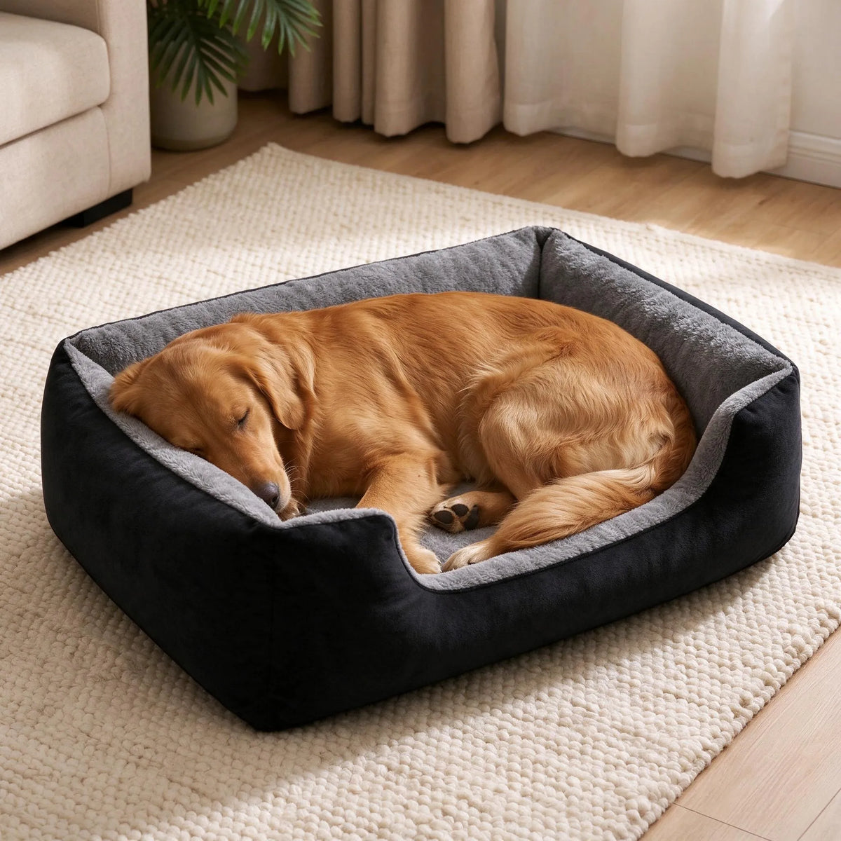 Nordspur | Kuschelvo Eckiges Hundebett Mit Hohem Rand