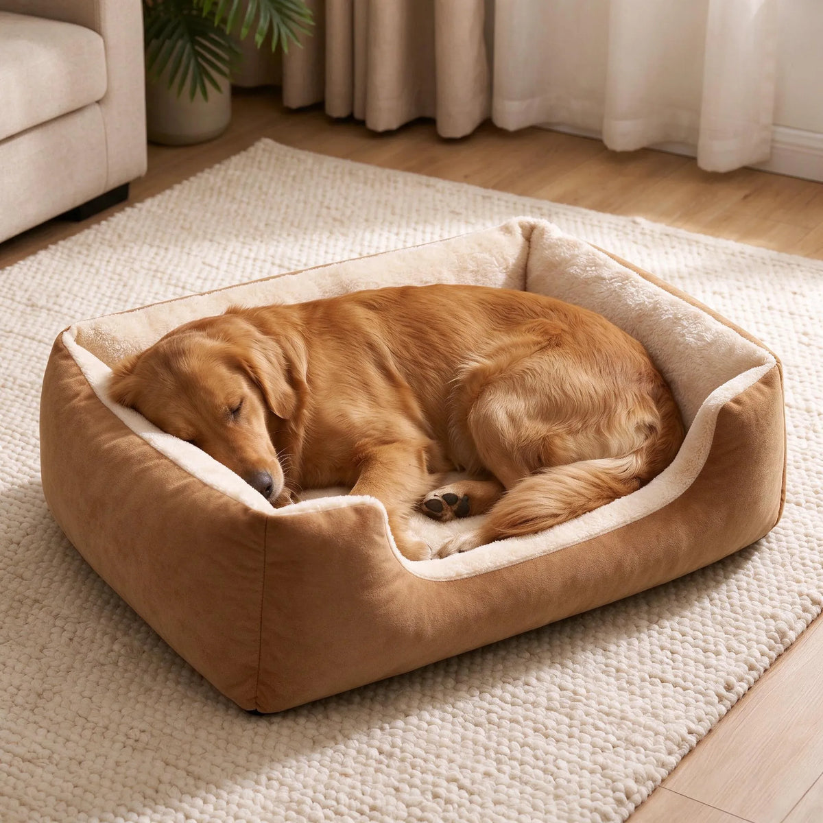 Nordspur | Kuschelvo Eckiges Hundebett Mit Hohem Rand