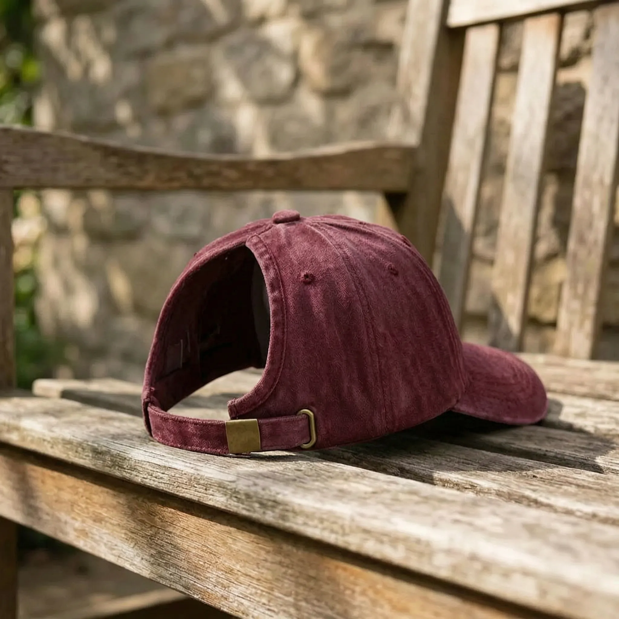Rückenfrei Baseball-Kappe Pferdeschwanz Hochsteckfrisur Vintage-Washed