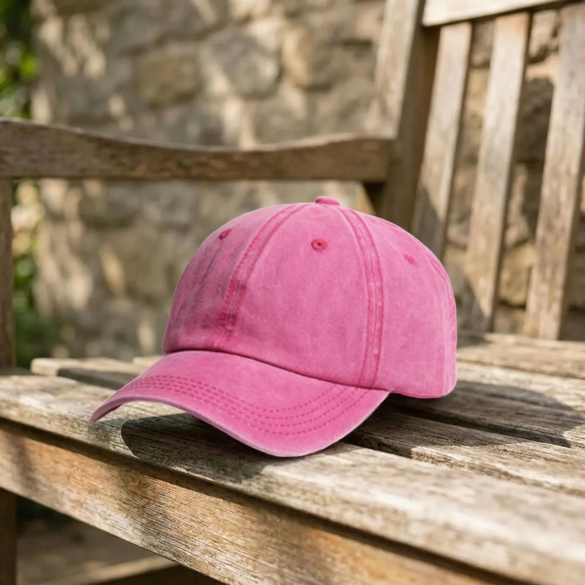Rückenfrei Baseball-Kappe Pferdeschwanz Hochsteckfrisur Vintage-Washed