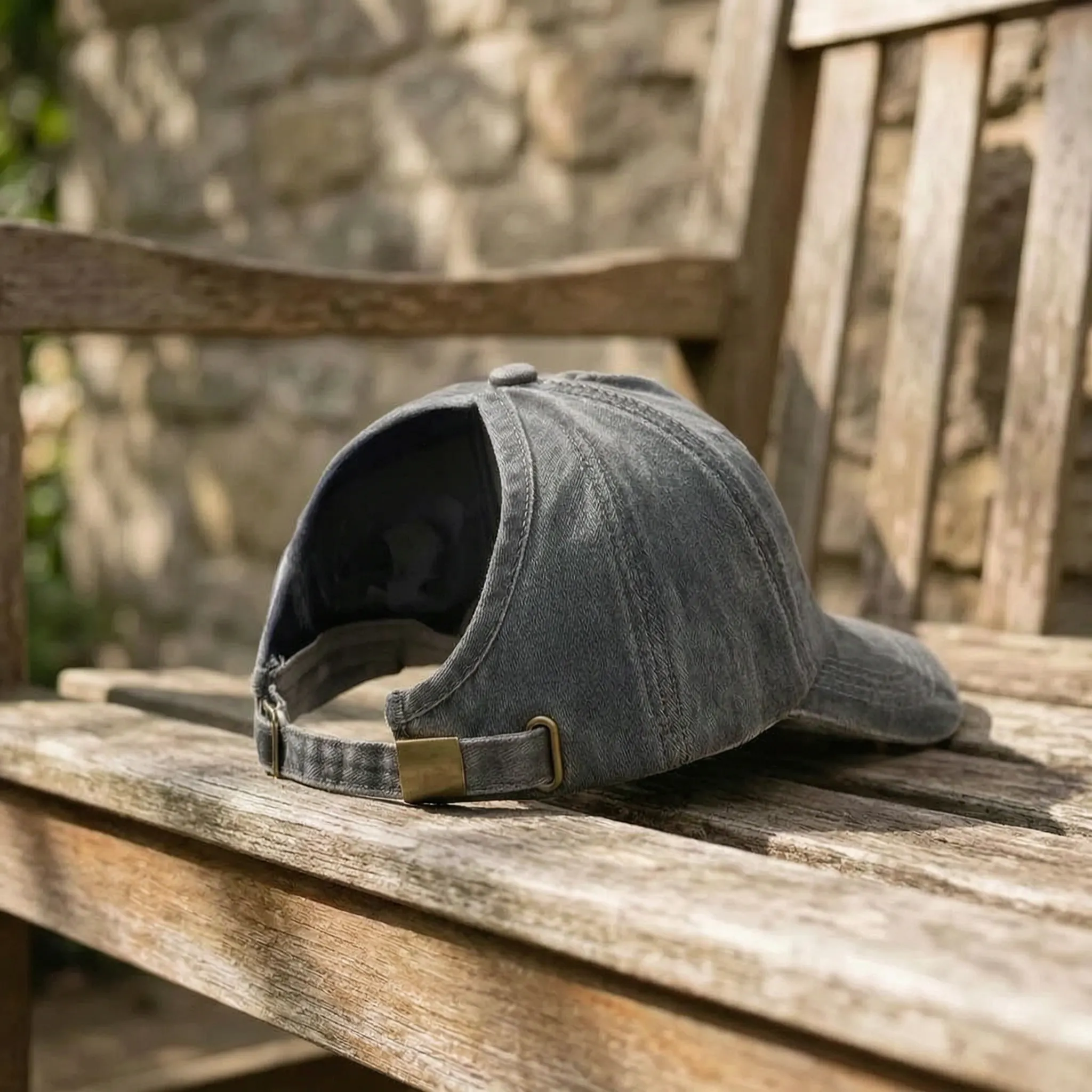 Rückenfrei Baseball-Kappe Pferdeschwanz Hochsteckfrisur Vintage-Washed