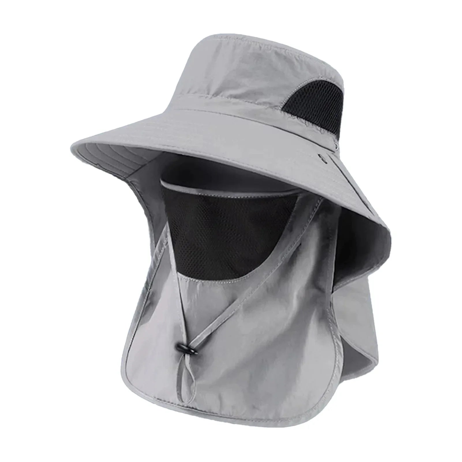 Breitrandiger Sonnenhut mit Nackenklappen und Mesh-Belüftung für Wandern