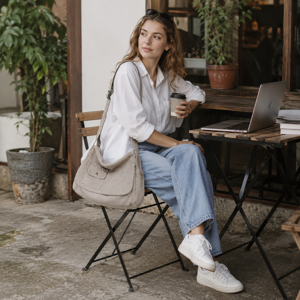 Nordspur | Große Canvas Messenger Tasche
