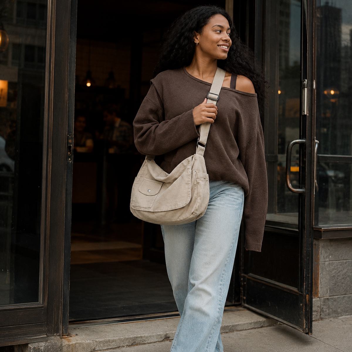 Nordspur | Große Canvas Messenger Tasche