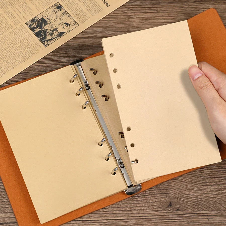 Vintage Wickeljournal nostalgisches Blattdesign Kraftpapierseiten