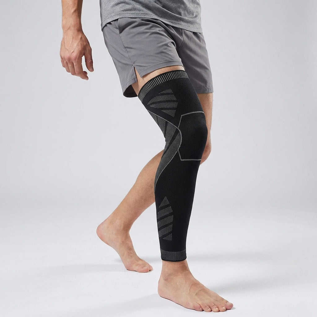 Kompressionsstrumpf für Knie und Bein zur Stabilisierung und Erholung