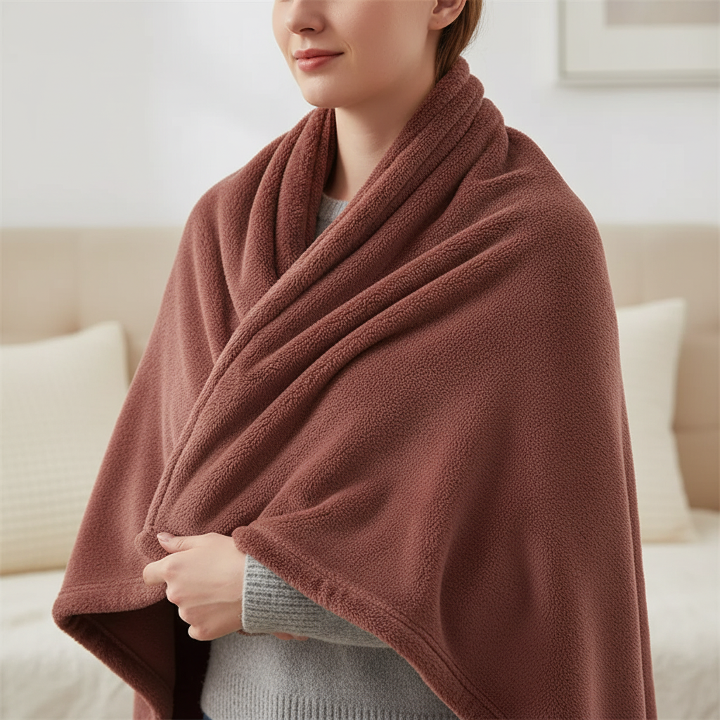 Leichte Fleece-Wurfdecke mit weicher gebürsteter Oberfläche und Pilling-Schutz