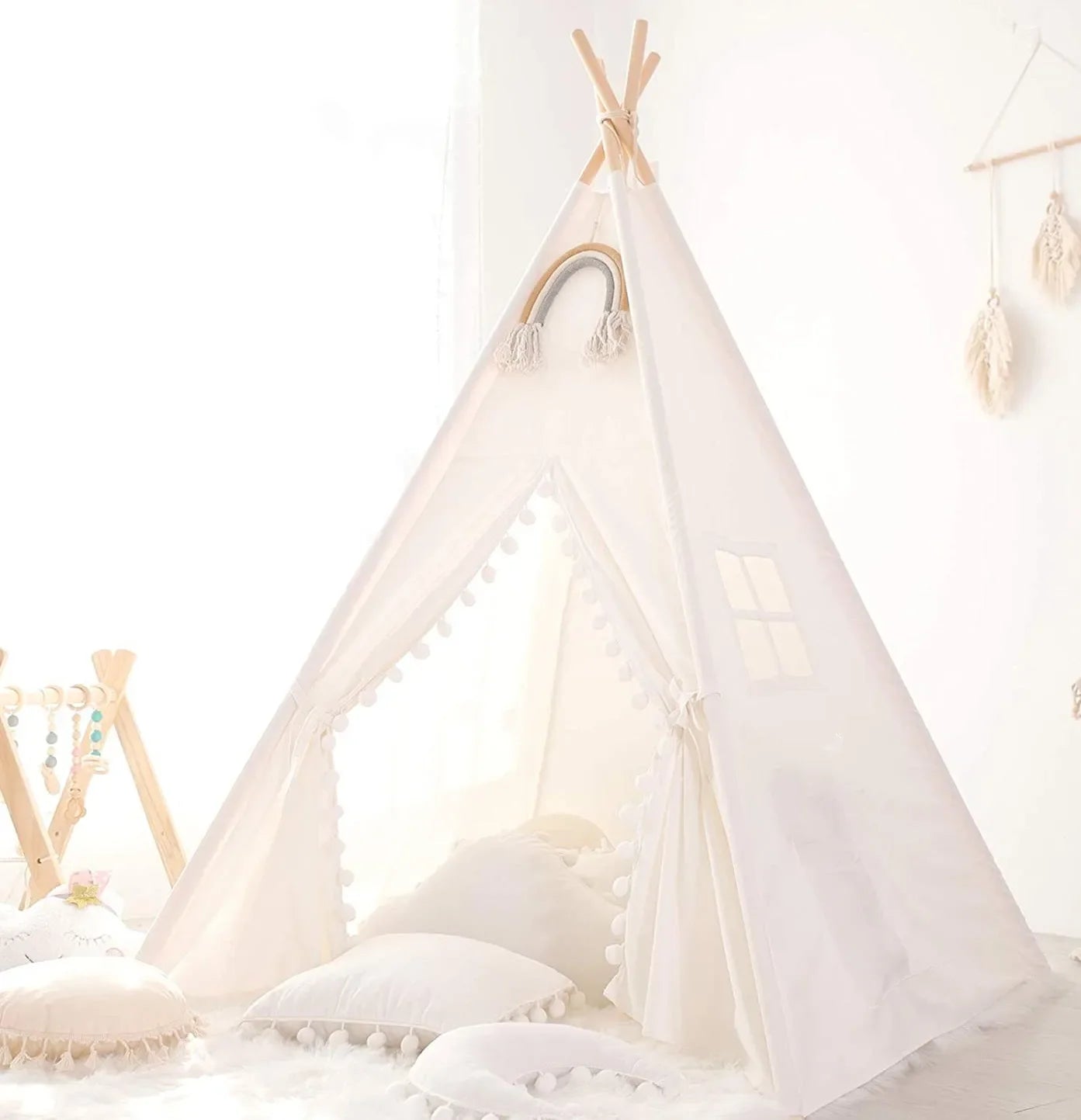 Kinder Tipi Zelt Indoor Spielhaus aus Stoff für Kleinkinder