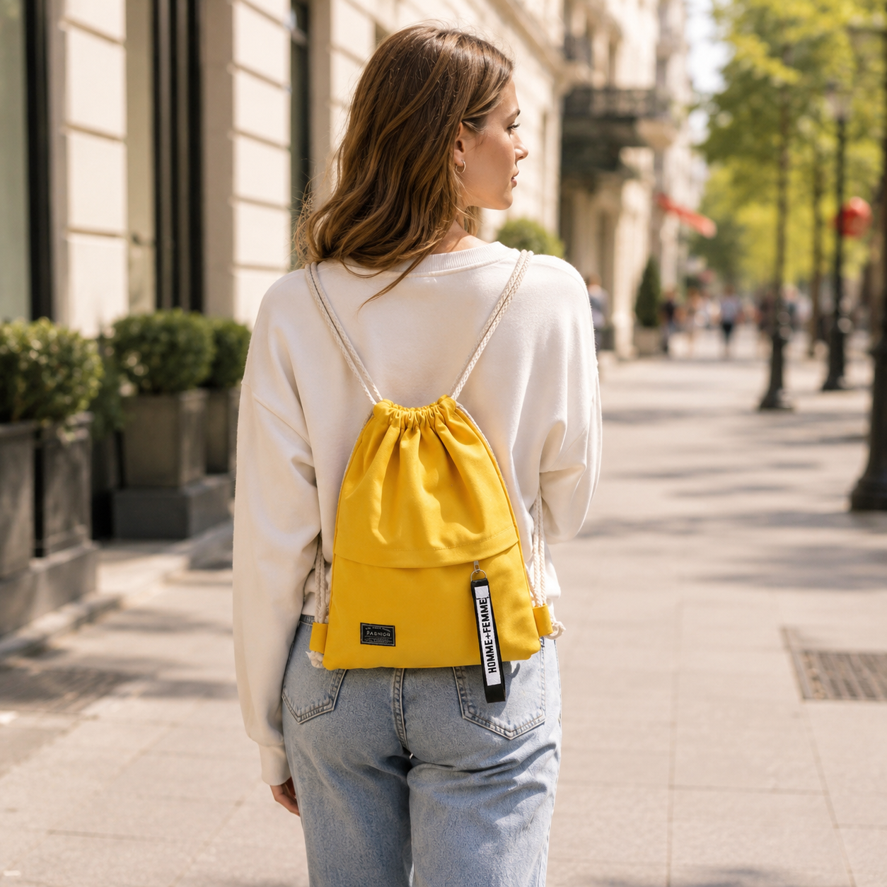 Nordspur | Linenovo Weiches Leinen-Zugbeutel-Rucksack