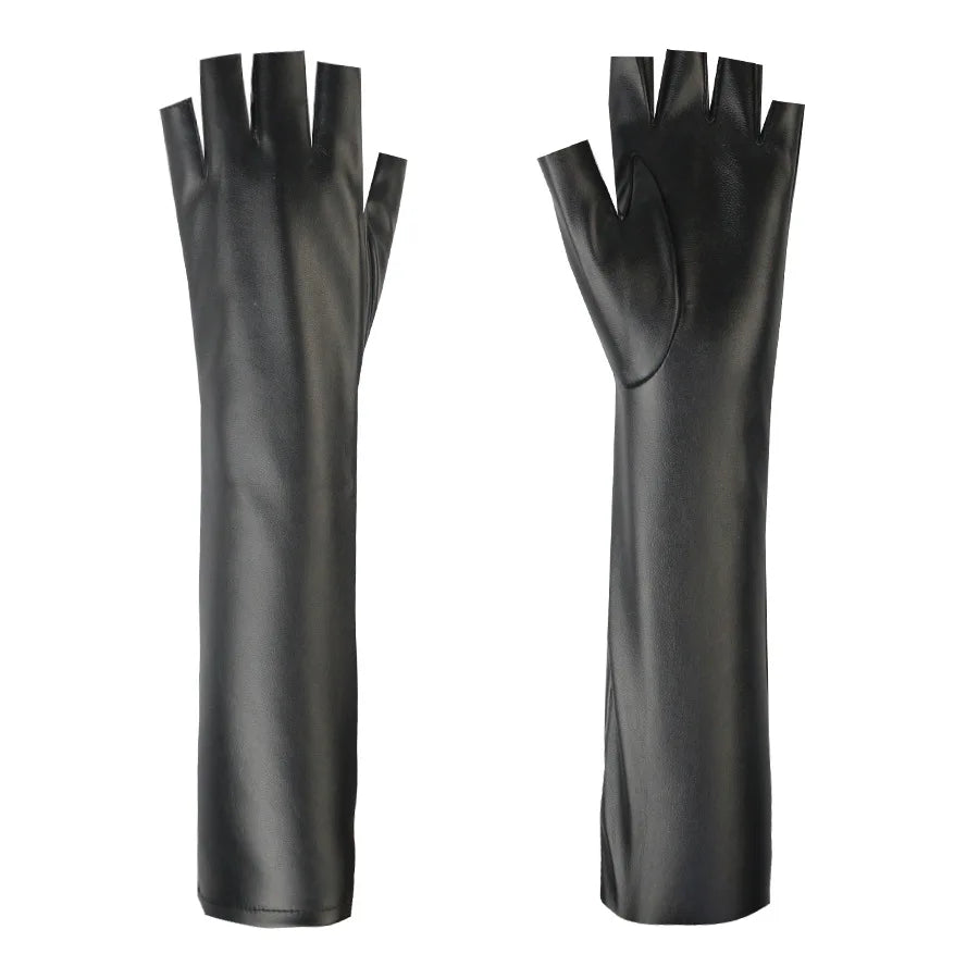 Winterhandschuhe fingerlos lang Fleece-gefüttert windundurchlässig