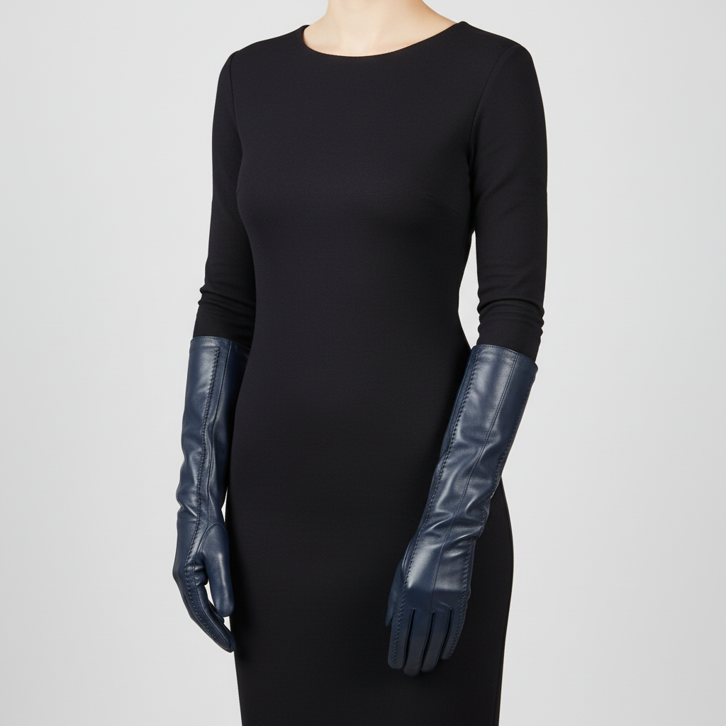 Winterhandschuhe lang Schafsleder elegant warm gefüttert