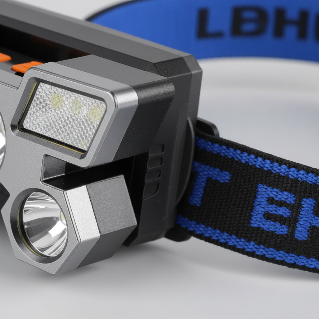 Aufladbare LED-Stirnlampe mit neigbarem Winkel und USB-Laden