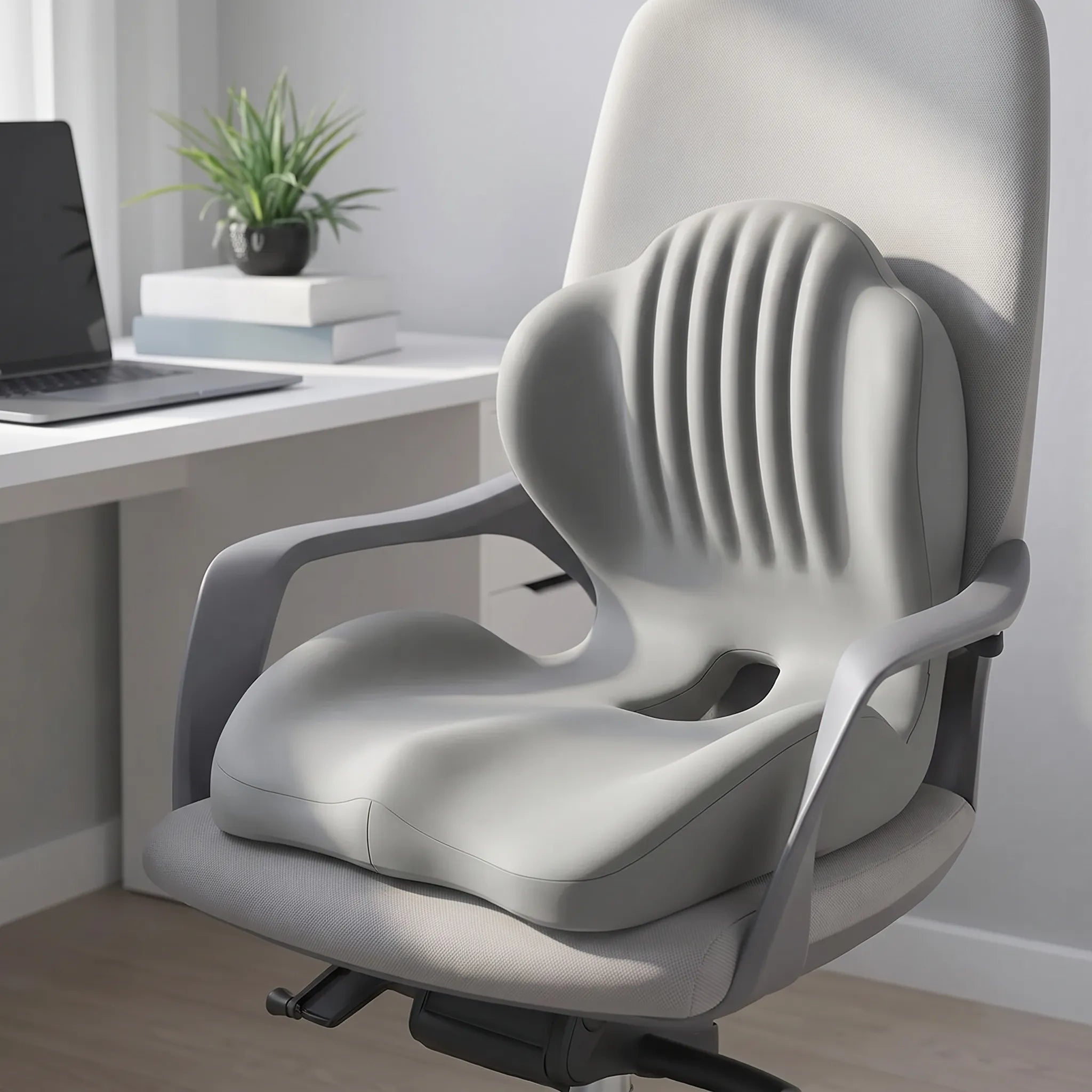 Ergonomisches Sitzkissen mit Rückenlehne rutschfeste Basis