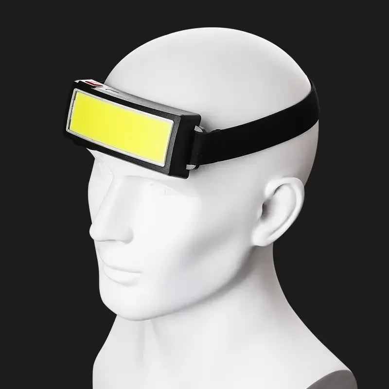 COB-LED-Stirnlampe mit verstellbarem Stirnband und wasserfestem Gehäuse