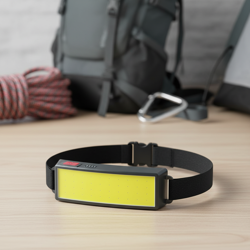 COB-LED-Stirnlampe mit verstellbarem Stirnband und wasserfestem Gehäuse