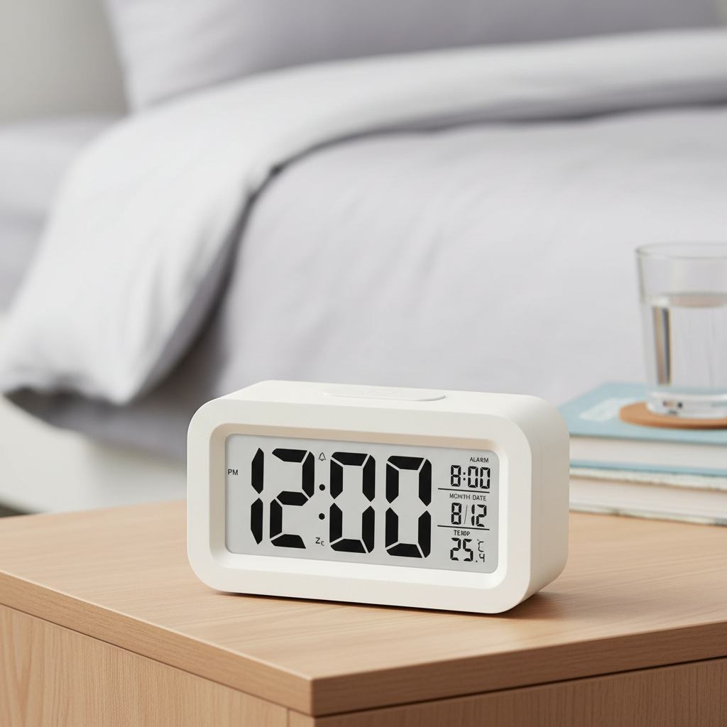 Kompakte LED-Weckuhr mit Temperaturanzeige und großem Display