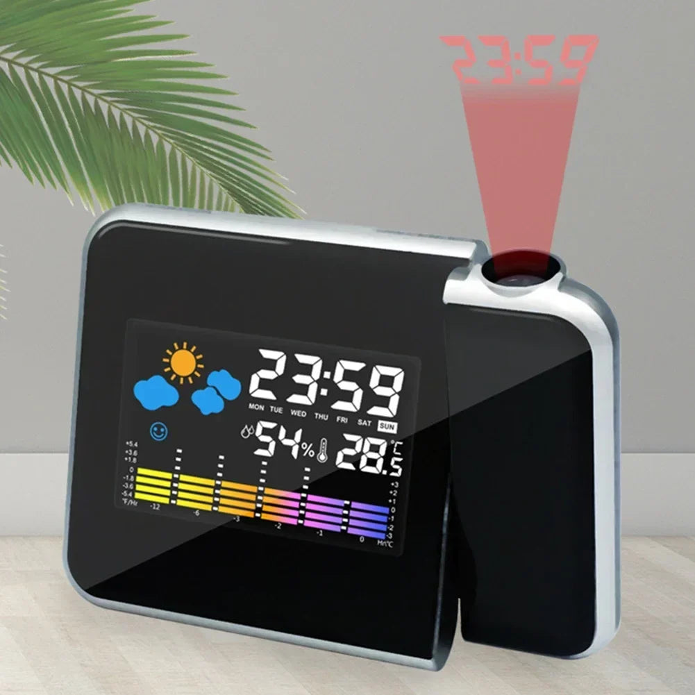 Drehbarer LED-Projektionswecker mit Farbdisplay für Wandprojektion