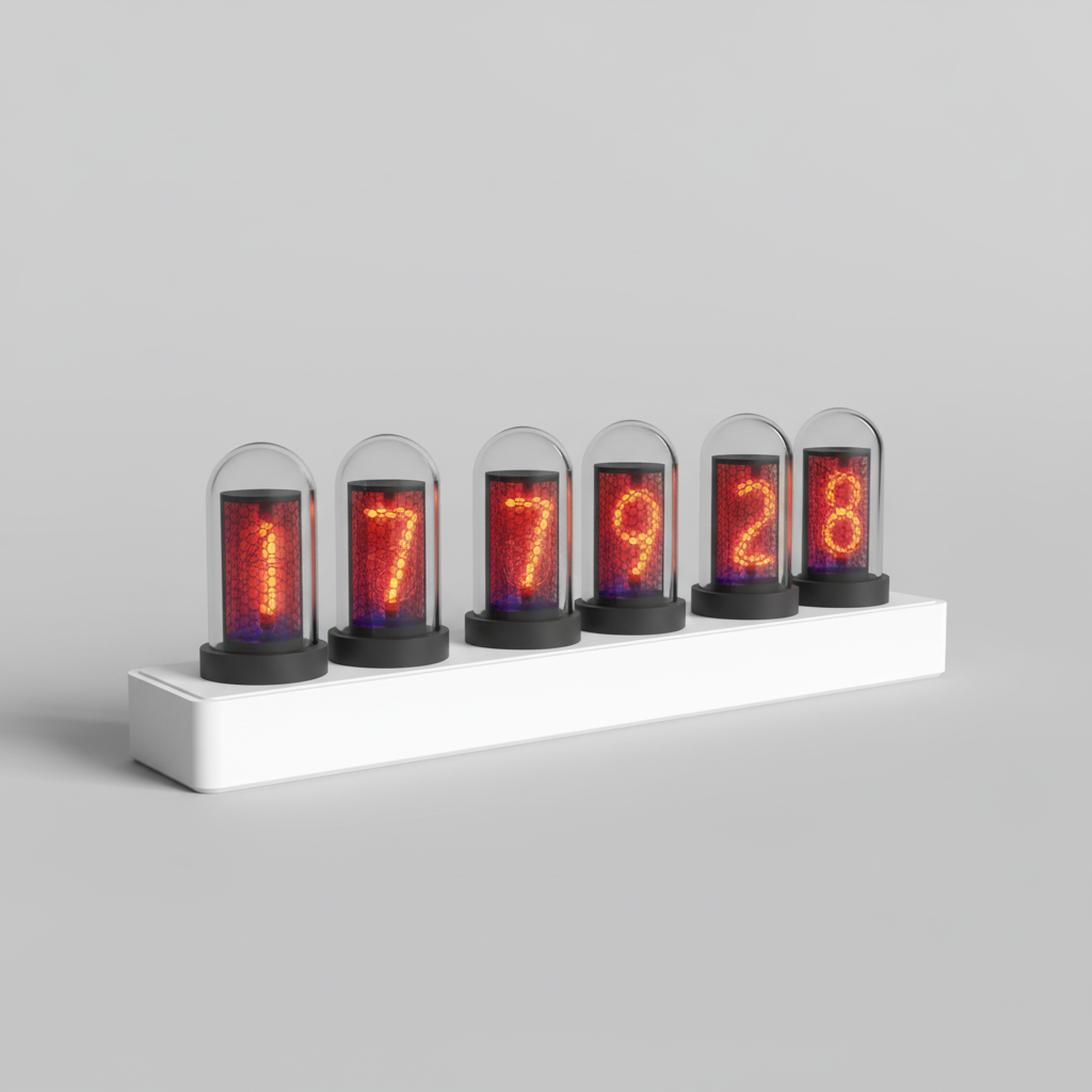 Nixie-Stil Digitaluhr mit WiFi-Steuerung und RGB-Beleuchtung