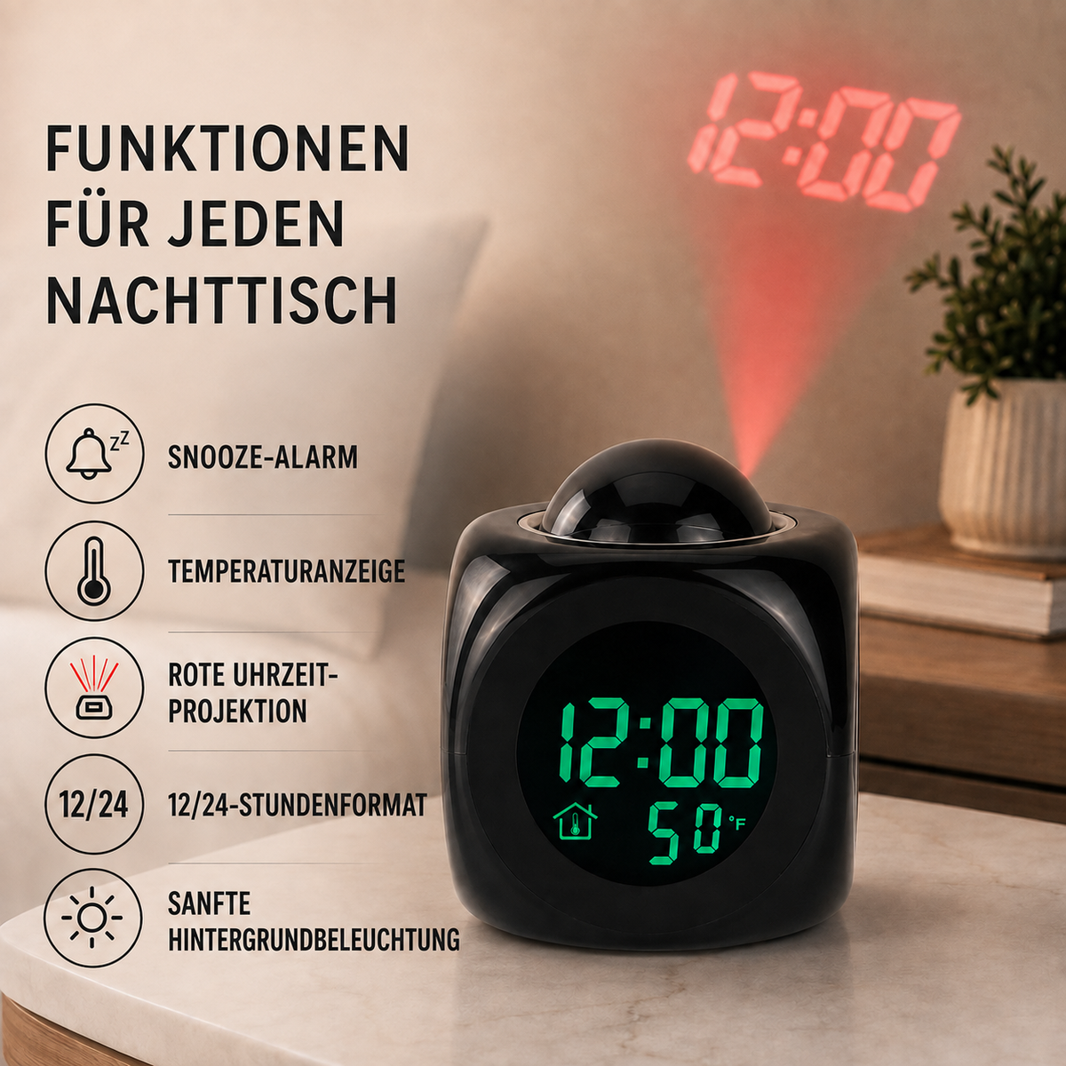 Nordspur | LuminovaCube Digitale Projektions-Wecker