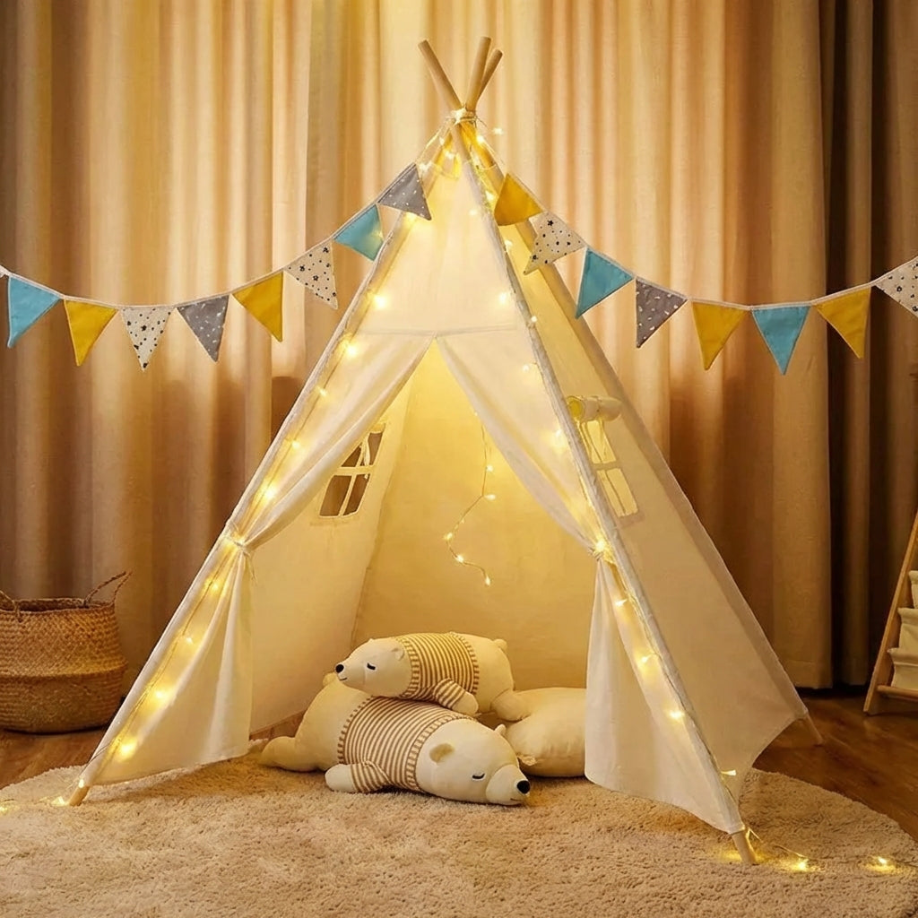 Kinderspielzelt Indoor Tipi für Kinderzimmer mit gepolsterter Matte