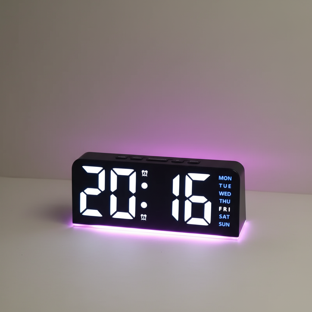 Digitaler LED-Wecker mit Temperaturanzeige und Hintergrundlicht