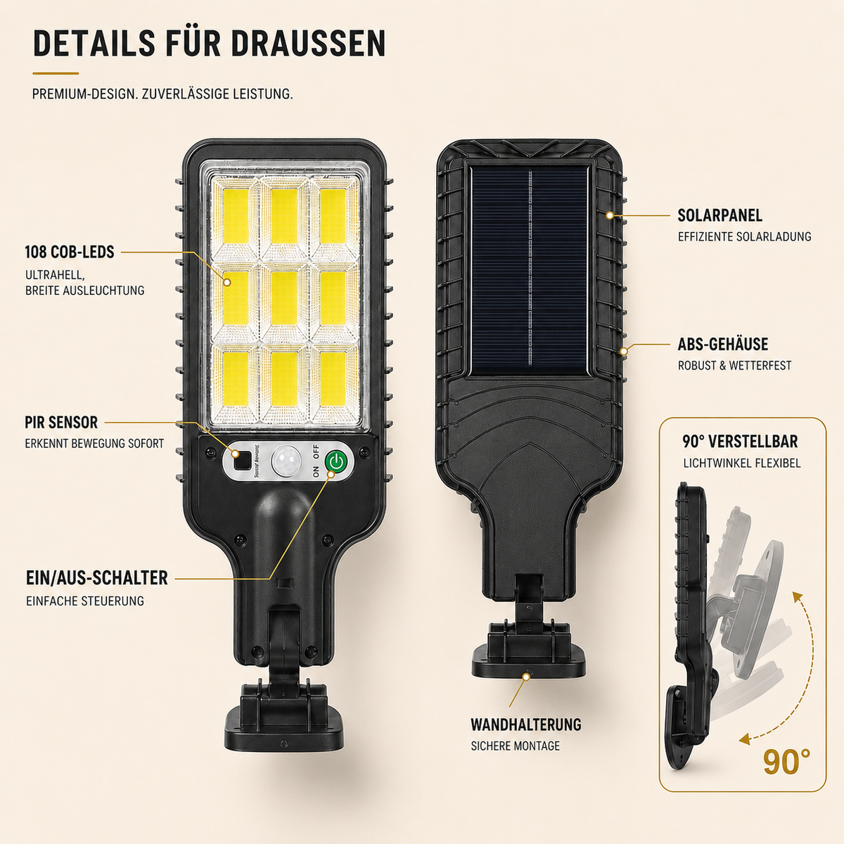 Nordspur | Lumovex Solarbetriebene Außenwandleuchte