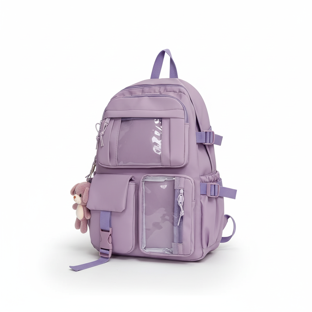 Schulrucksack Nylon leicht mehrere Taschen luftgepolsterte Schultergurte