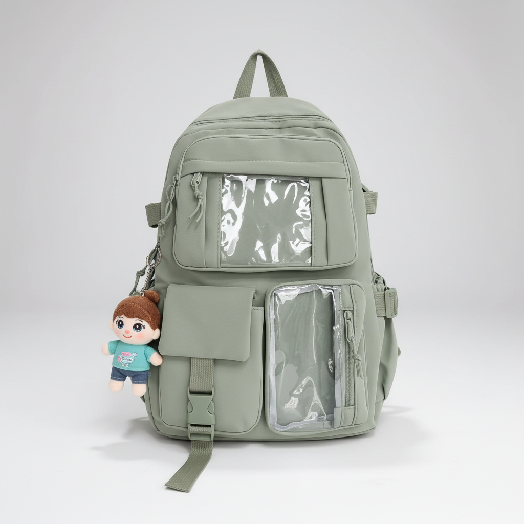Schulrucksack Nylon leicht mehrere Taschen luftgepolsterte Schultergurte