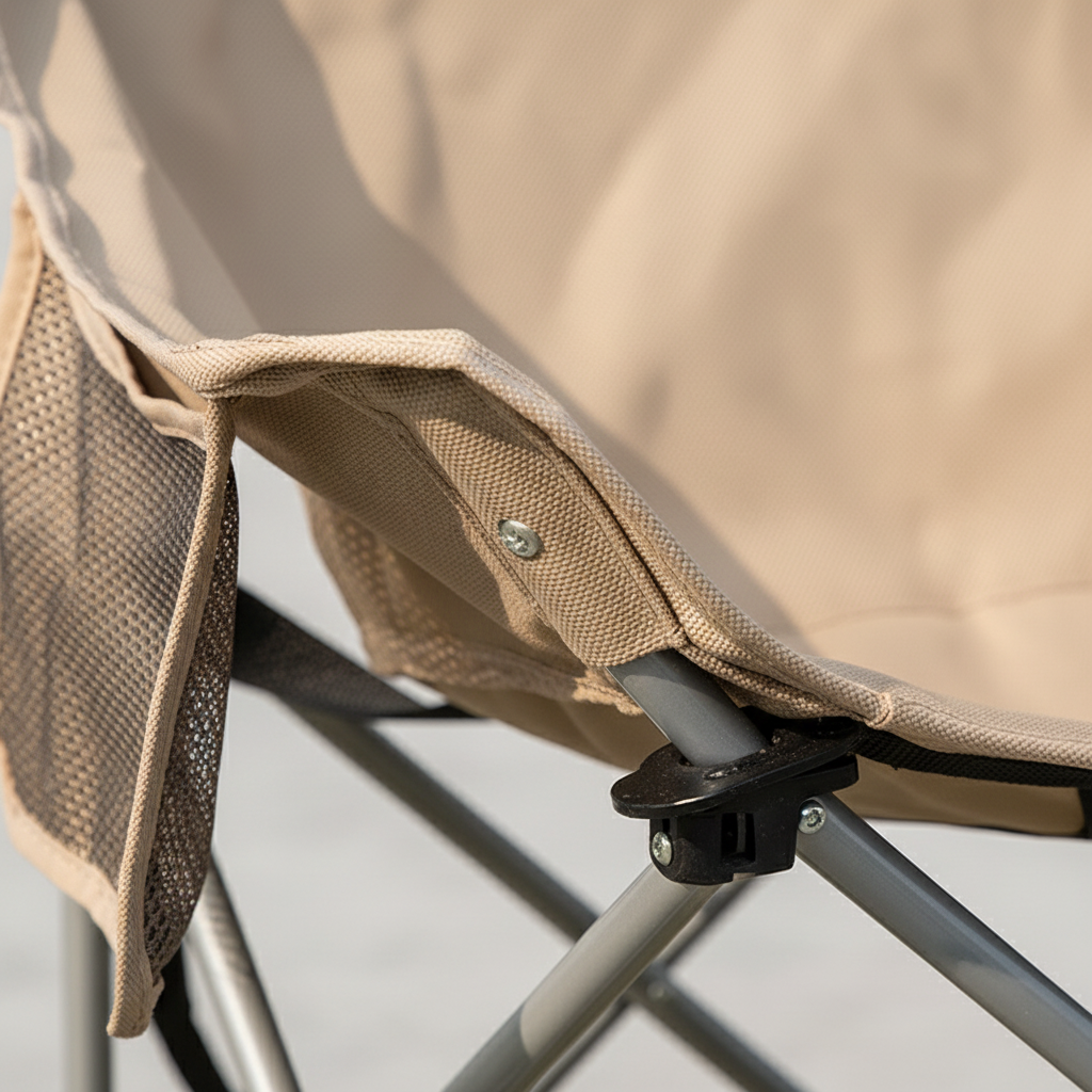 Zusammenklappbarer Campingstuhl eimer-förmig mit Seitentaschen