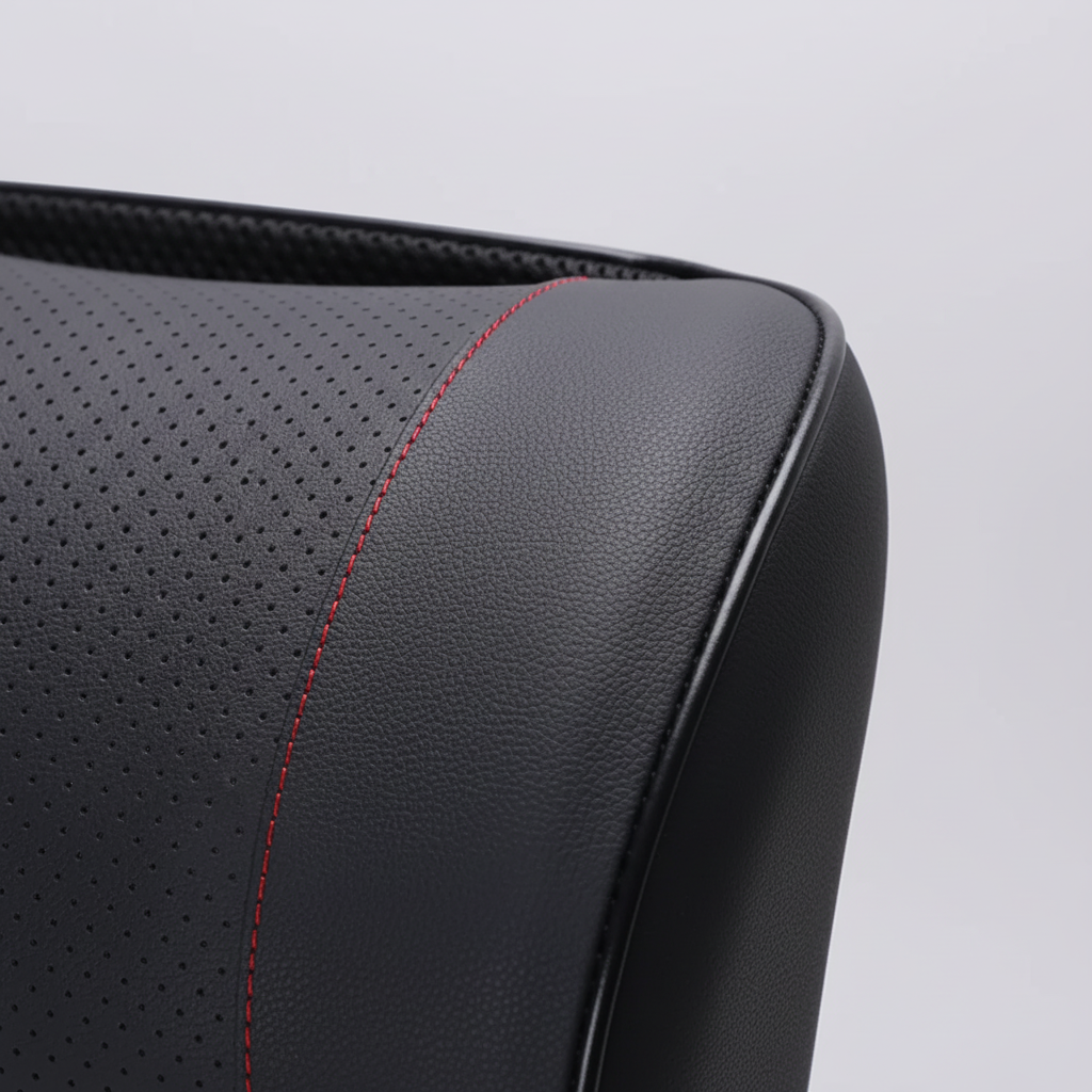 Memory-Foam-Nackenkissen mit Kunstlederbezug ergonomisch geformt