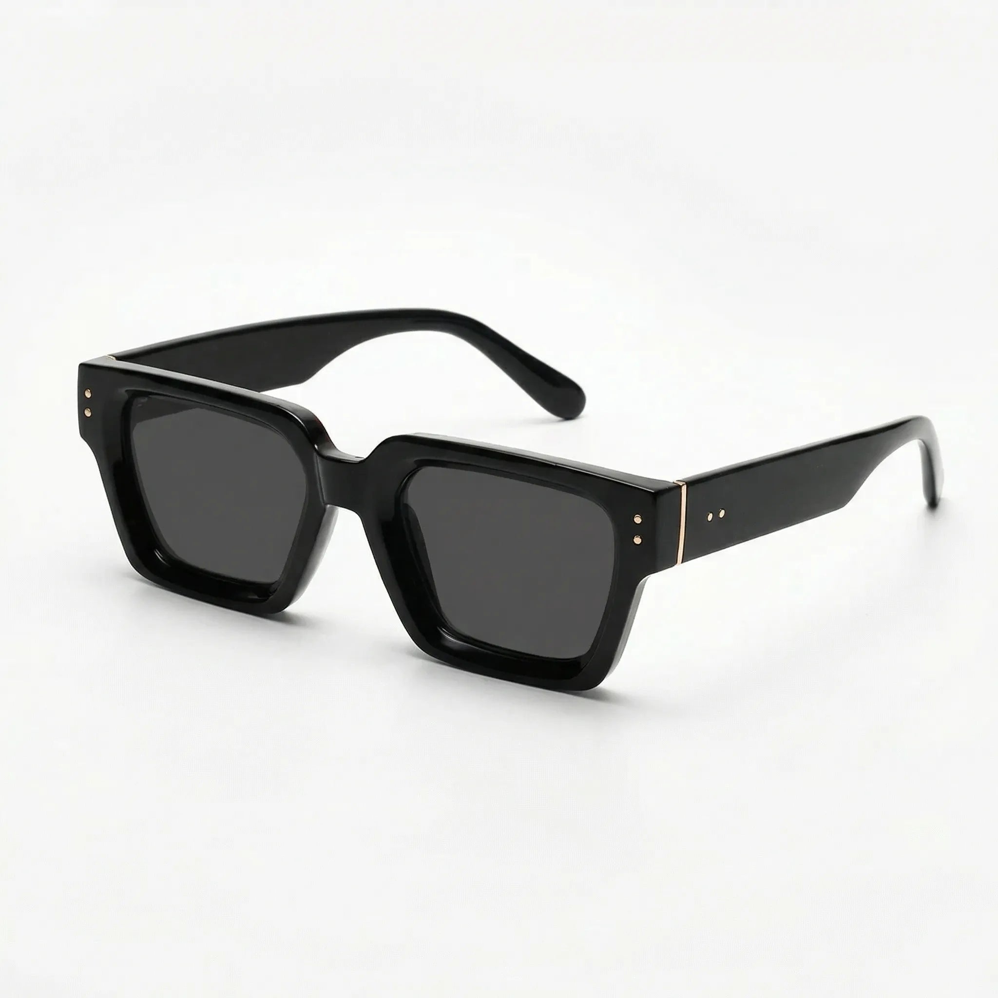 Übergroße quadratische Sonnenbrille mit poliertem Rahmen