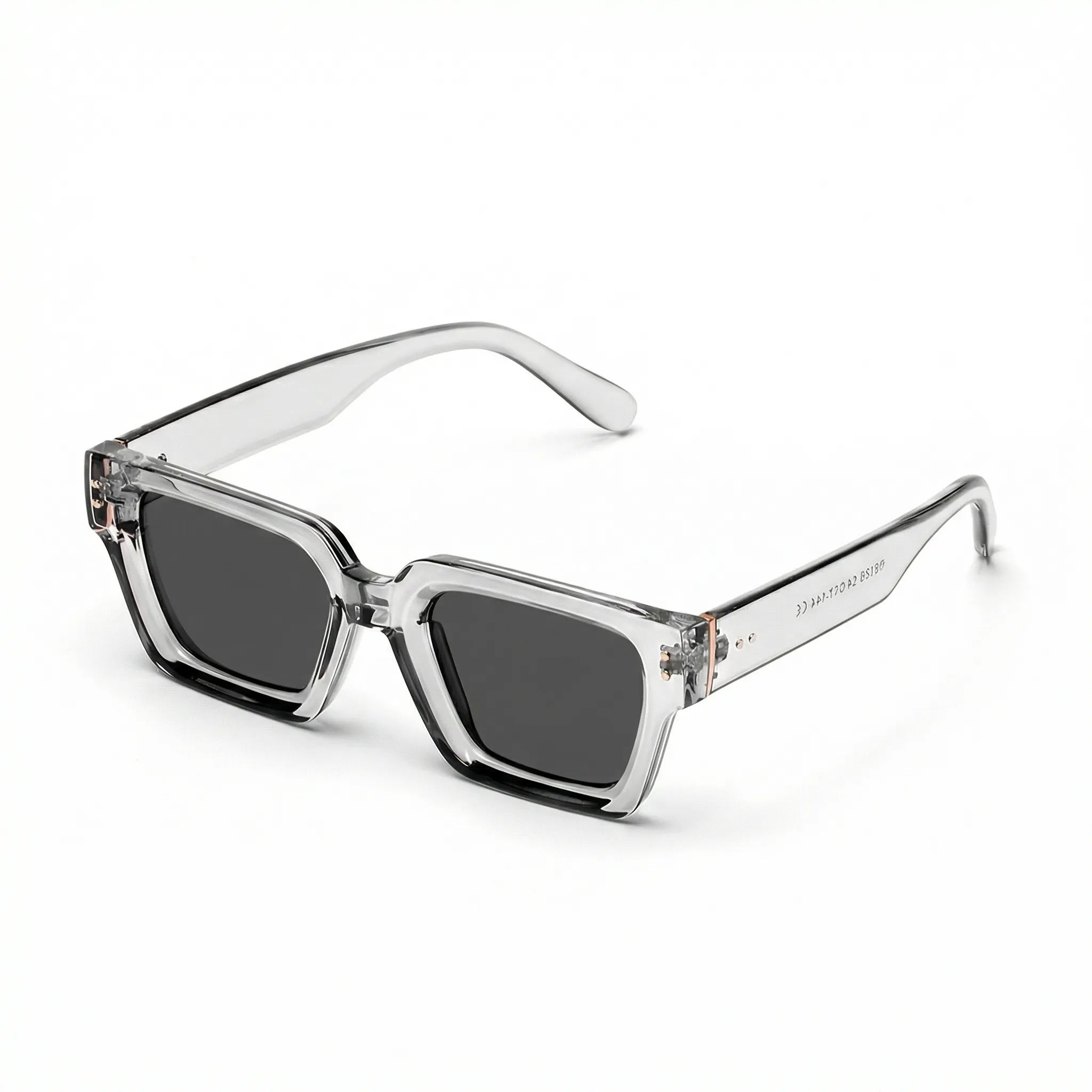 Übergroße quadratische Sonnenbrille mit poliertem Rahmen