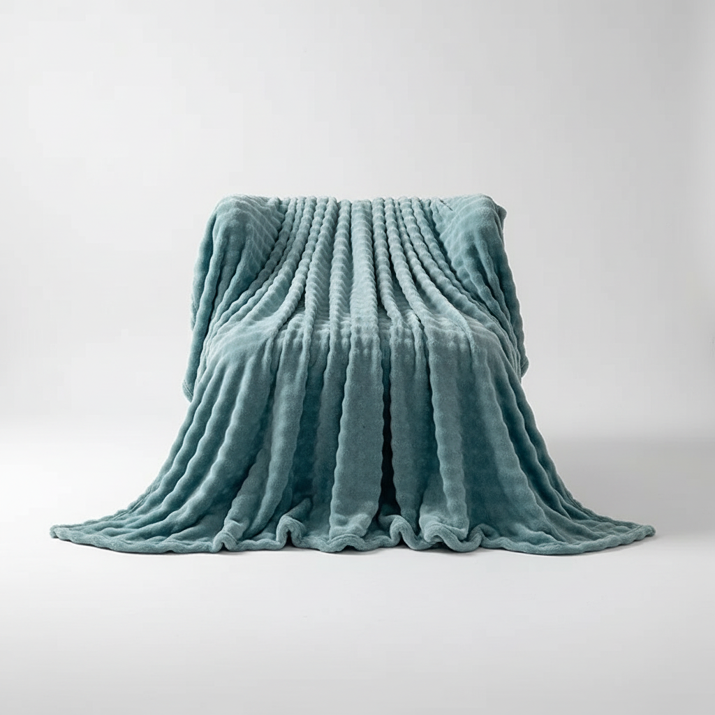Wurfdecke Sofa ultraweich grau gestreift flauschig Kaninchenfell-Look