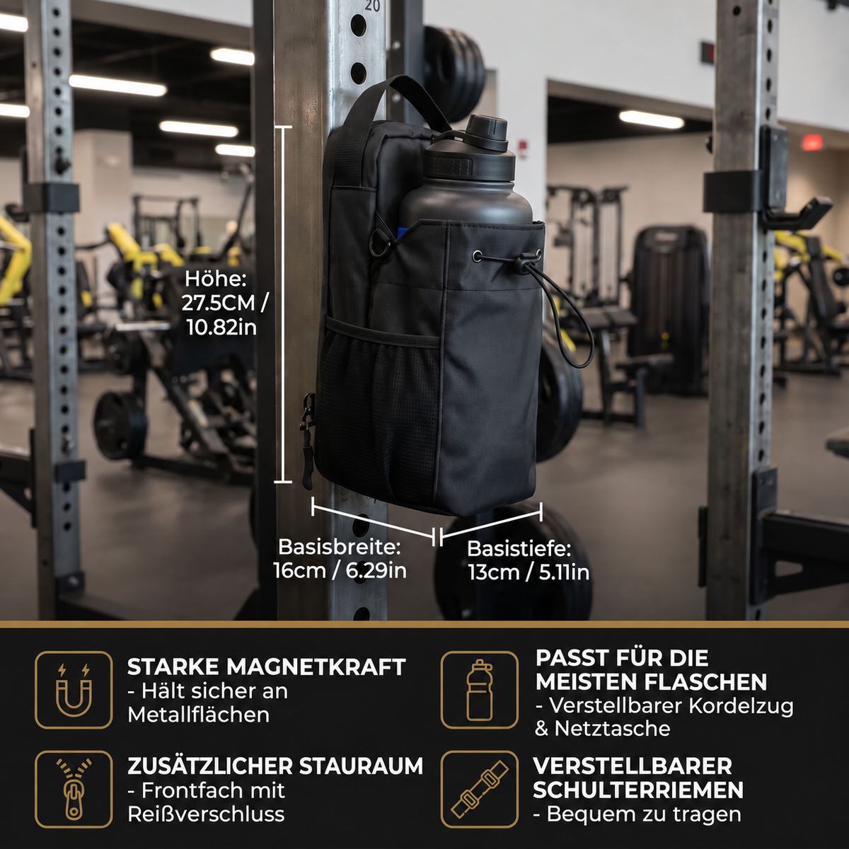 Nordspur | Magnetische Wasserflaschentasche mit starkem Griff für Fitness und aktive Nutzung