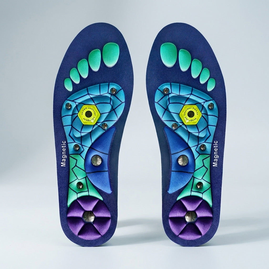 Magnetische Therapie-Schuheinlagen mit Akupressur-Massage und Fußgewölbestütze